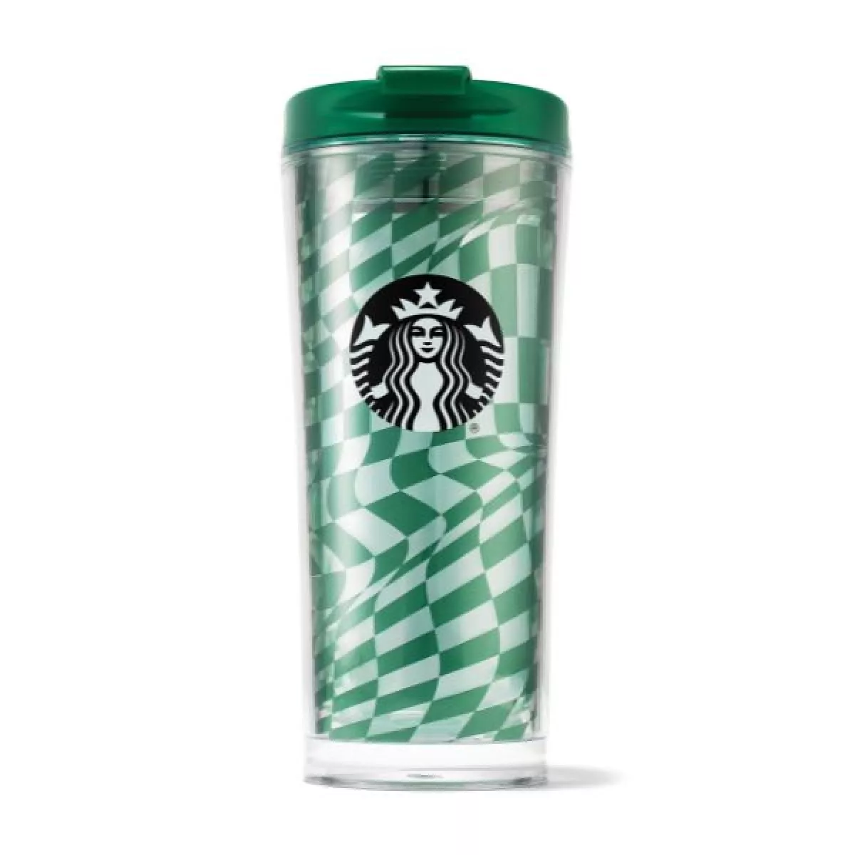 Tumbler Plastic Grid Green 16oz