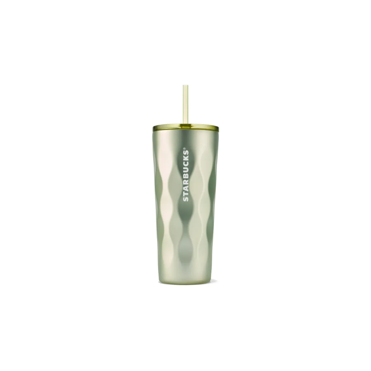 tumbler s vlnkovaným designem, v jemně zelené barvě