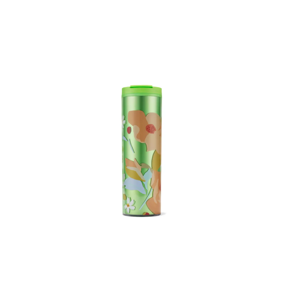 zelený tumbler s květinovým designem